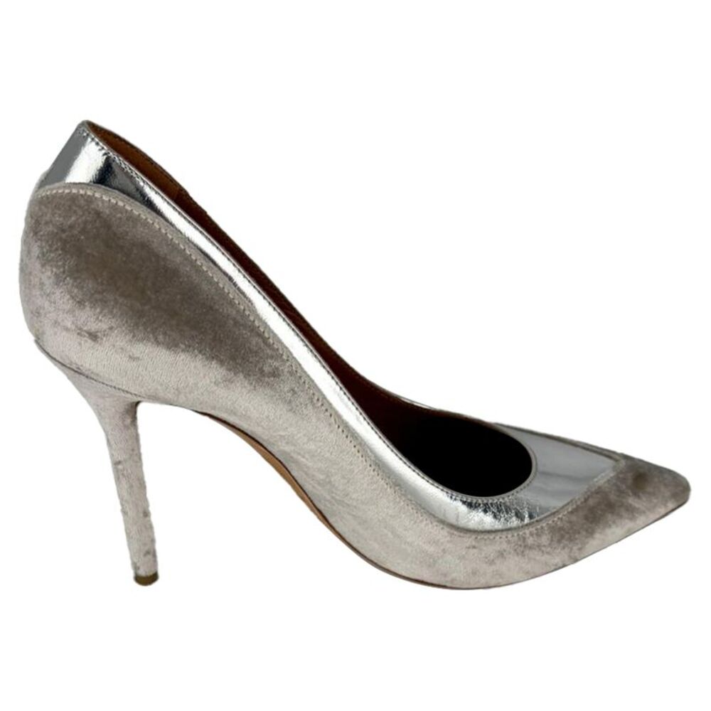Malone Souliers Pointed Pumps in Silver Velvet